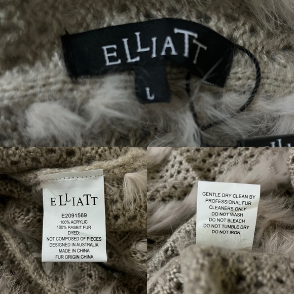 Elliatt Sand Wander Rabbit Fur Vest, L - Picture 10 of 10